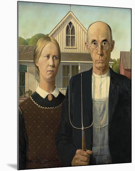 American Gothic-Grant Wood-Mounted Premium Giclee Print