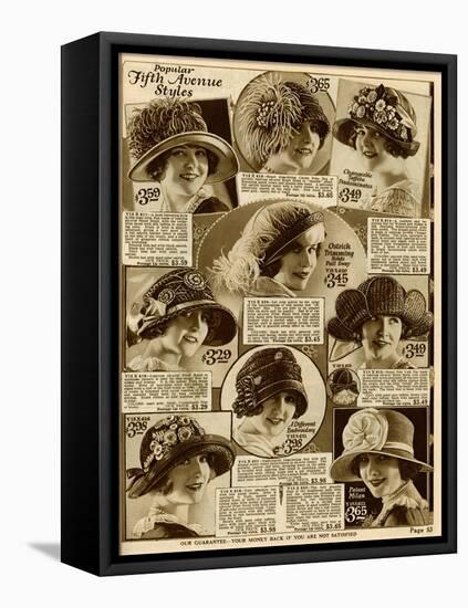 American Hat Fashion 1924-null-Framed Stretched Canvas