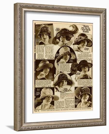 American Hat Fashion 1924-null-Framed Art Print