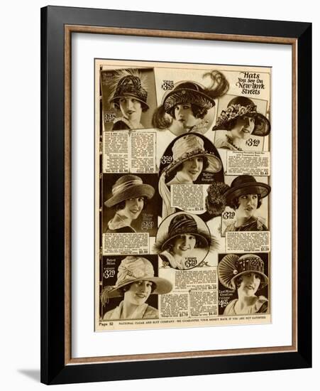 American Hat Fashion 1924-null-Framed Art Print