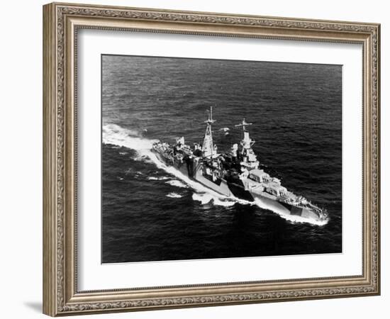 American Heavy Cruiser Uss Indianapolis at Sea-null-Framed Photographic Print