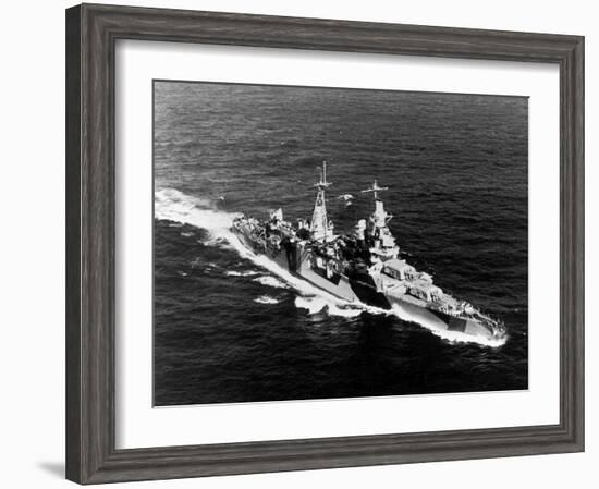 American Heavy Cruiser Uss Indianapolis at Sea-null-Framed Photographic Print