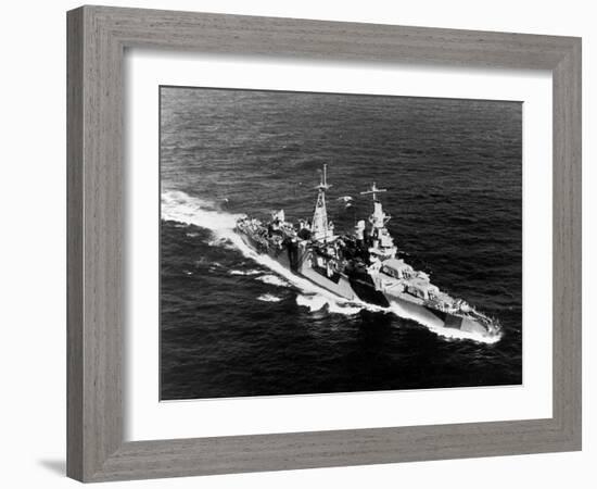 American Heavy Cruiser Uss Indianapolis at Sea-null-Framed Photographic Print