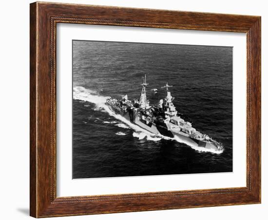 American Heavy Cruiser Uss Indianapolis at Sea-null-Framed Photographic Print