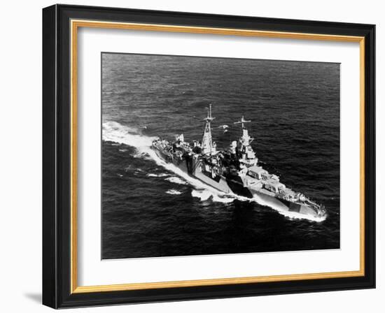American Heavy Cruiser Uss Indianapolis at Sea-null-Framed Photographic Print