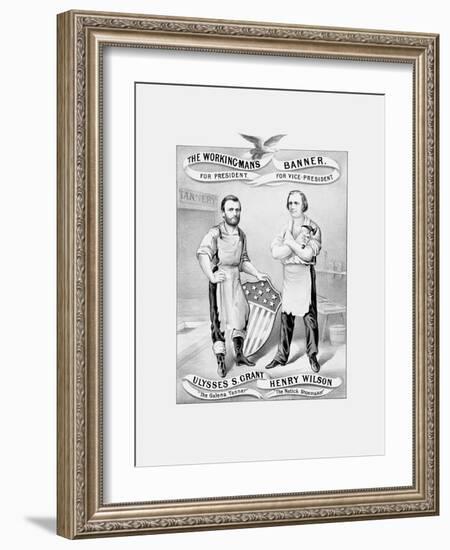 American History Election Print Featuring Ulysses S. Grant and Henry Wilson-Stocktrek Images-Framed Art Print