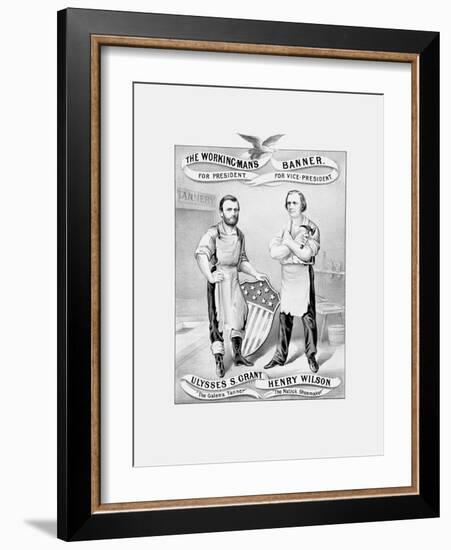 American History Election Print Featuring Ulysses S. Grant and Henry Wilson-Stocktrek Images-Framed Art Print