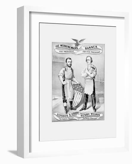 American History Election Print Featuring Ulysses S. Grant and Henry Wilson-Stocktrek Images-Framed Art Print