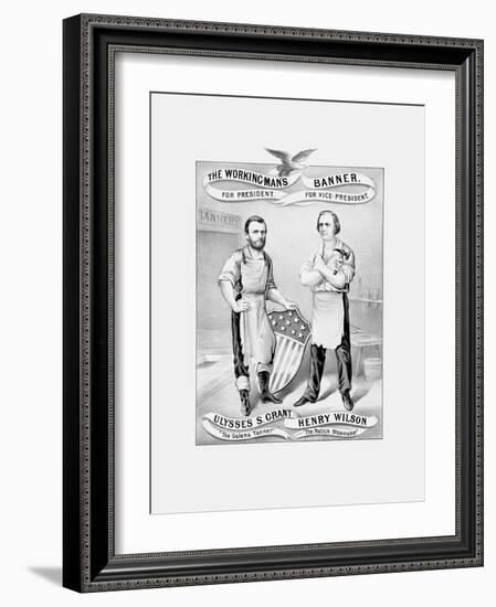 American History Election Print Featuring Ulysses S. Grant and Henry Wilson-Stocktrek Images-Framed Art Print