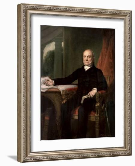 American History Painting of President John Quincy Adams-Stocktrek Images-Framed Art Print