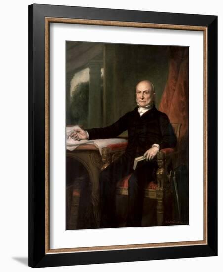 American History Painting of President John Quincy Adams-Stocktrek Images-Framed Art Print