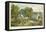 American Homestead; Autumn-Currier & Ives-Framed Premier Image Canvas