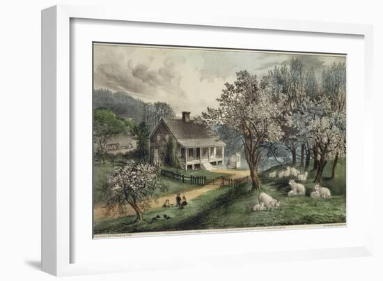 American Homestead Spring-Currier & Ives-Framed Giclee Print