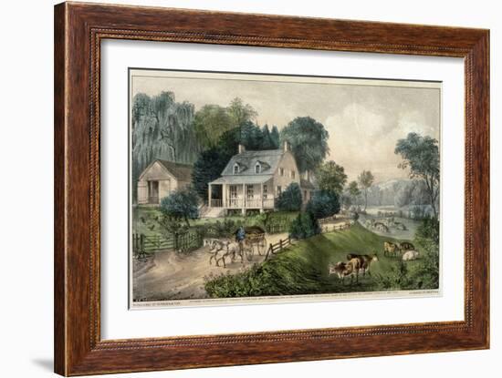 American Homestead Summer-Currier & Ives-Framed Giclee Print