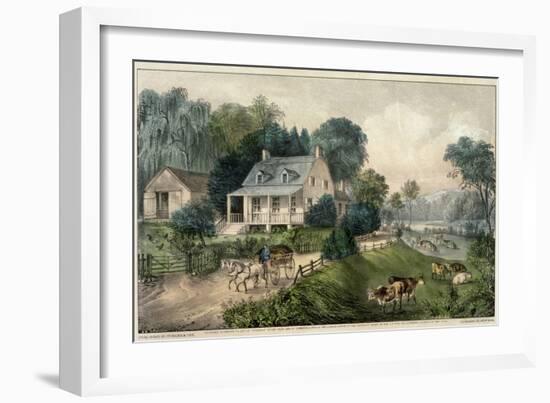 American Homestead Summer-Currier & Ives-Framed Giclee Print