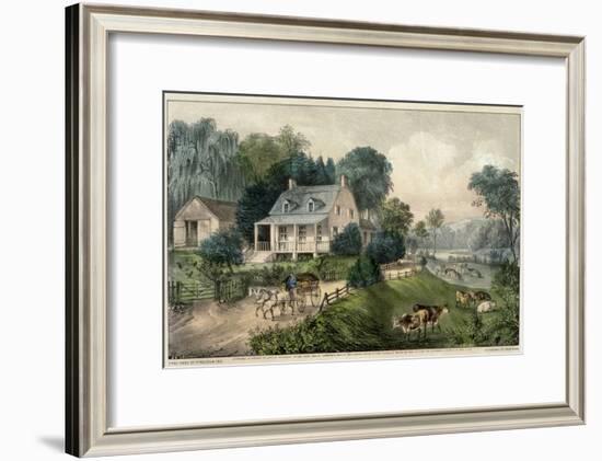 American Homestead Summer-Currier & Ives-Framed Giclee Print