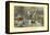 American Homestead Winter-Currier & Ives-Framed Stretched Canvas