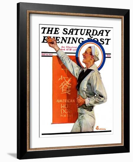 "American Hot Dogs," Saturday Evening Post Cover, May 14, 1927-Elbert Mcgran Jackson-Framed Giclee Print