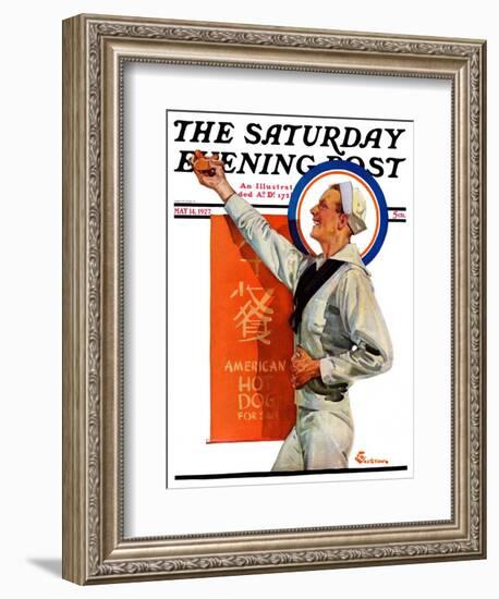 "American Hot Dogs," Saturday Evening Post Cover, May 14, 1927-Elbert Mcgran Jackson-Framed Giclee Print