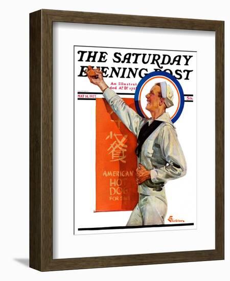 "American Hot Dogs," Saturday Evening Post Cover, May 14, 1927-Elbert Mcgran Jackson-Framed Giclee Print