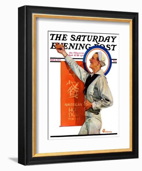 "American Hot Dogs," Saturday Evening Post Cover, May 14, 1927-Elbert Mcgran Jackson-Framed Giclee Print