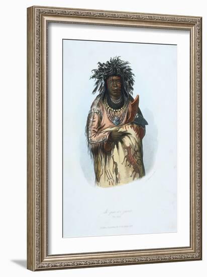 American Indian Engraving-J. Harris-Framed Giclee Print