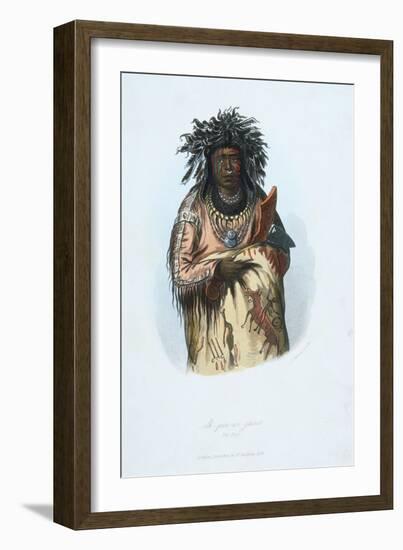 American Indian Engraving-J. Harris-Framed Giclee Print