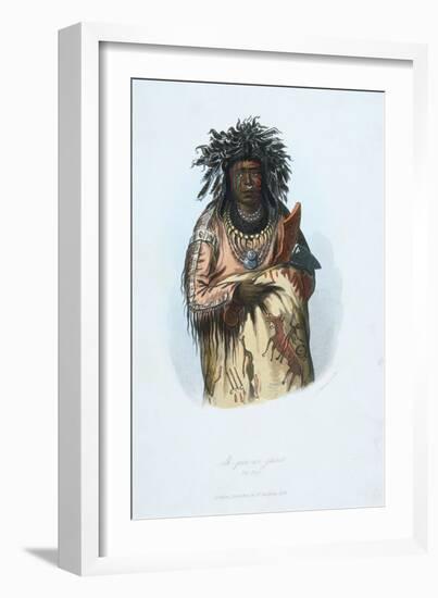 American Indian Engraving-J. Harris-Framed Giclee Print