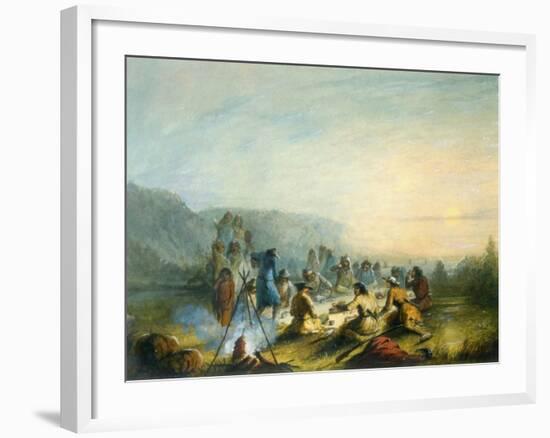American Indians at Sunrise Breakfast-Alfred Jacob Miller-Framed Art Print