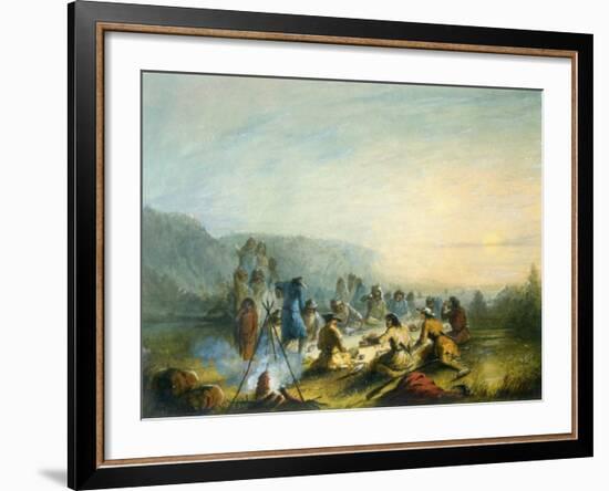 American Indians at Sunrise Breakfast-Alfred Jacob Miller-Framed Art Print