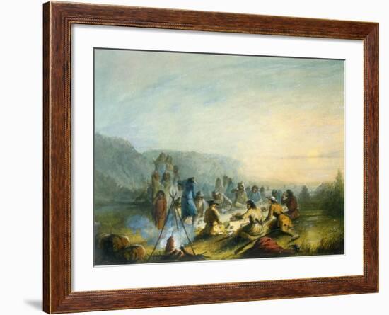 American Indians at Sunrise Breakfast-Alfred Jacob Miller-Framed Art Print