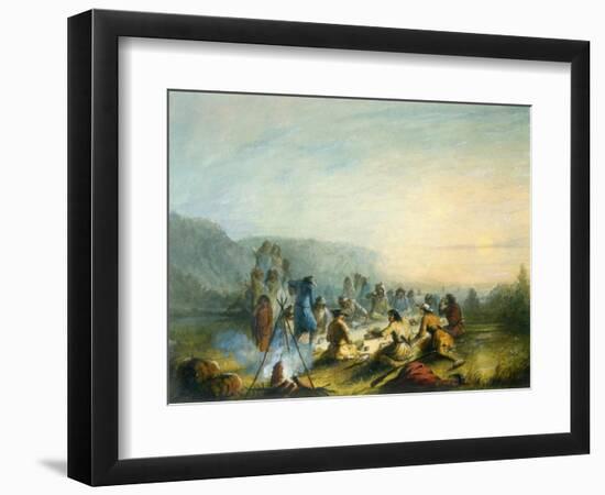 American Indians at Sunrise Breakfast-Alfred Jacob Miller-Framed Art Print