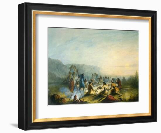 American Indians at Sunrise Breakfast-Alfred Jacob Miller-Framed Art Print