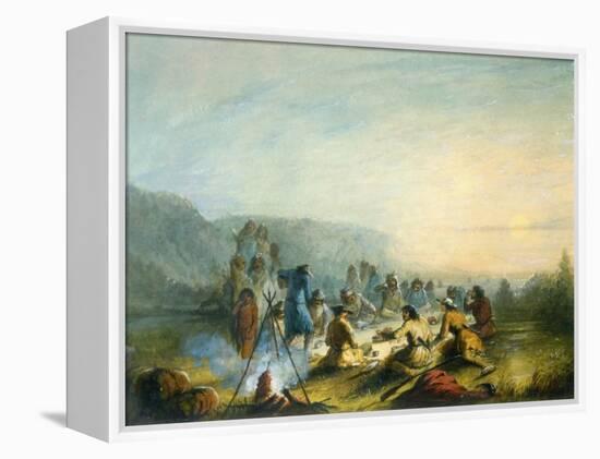 American Indians at Sunrise Breakfast-Alfred Jacob Miller-Framed Stretched Canvas