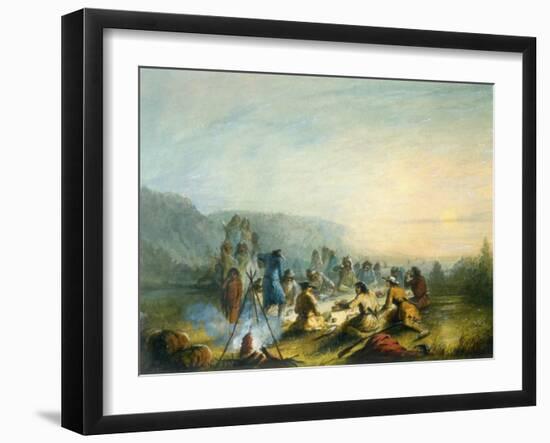 American Indians at Sunrise Breakfast-Alfred Jacob Miller-Framed Art Print