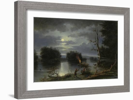 American Indians Stag Hunting by Night, Mississippi, 1863-Henry Lewis-Framed Giclee Print