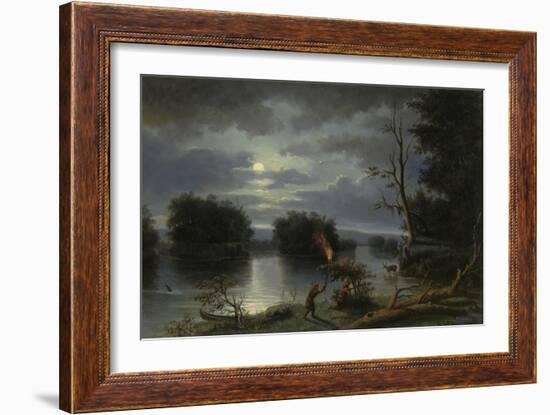 American Indians Stag Hunting by Night, Mississippi, 1863-Henry Lewis-Framed Giclee Print