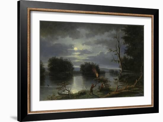 American Indians Stag Hunting by Night, Mississippi, 1863-Henry Lewis-Framed Giclee Print