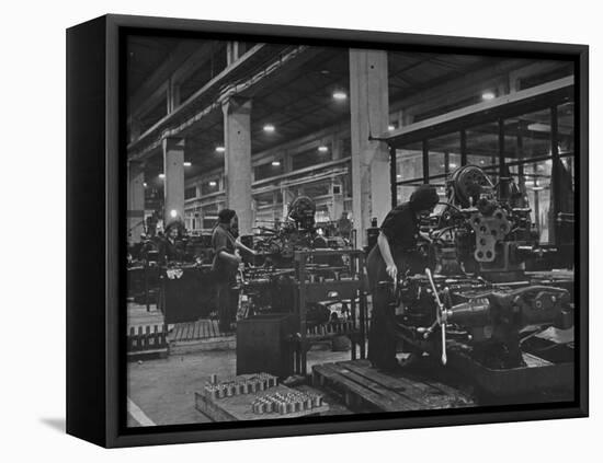 American Lathes Sent under the Lease Lend Act Being Used for Turning Out Gun Parts-null-Framed Premier Image Canvas