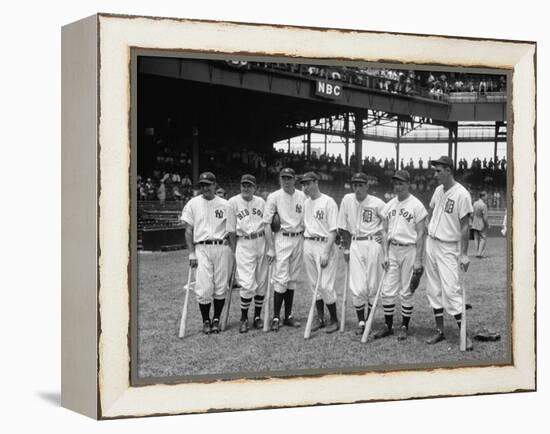 American League Baseball Greats in the Line-Up of the 5th All-Star Game Played on July 7, 1937-null-Framed Stretched Canvas