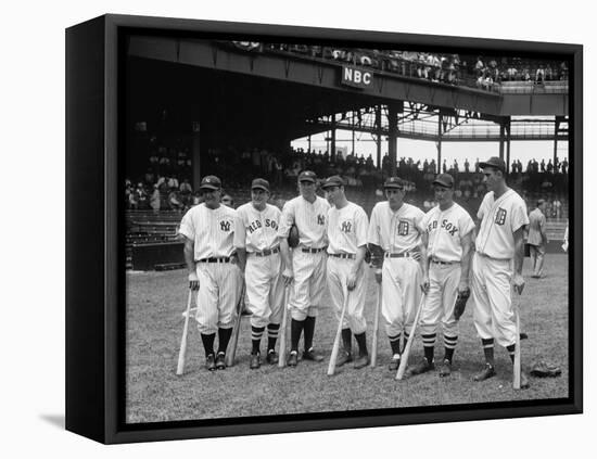 American League Baseball Greats in the Line-Up of the 5th All-Star Game Played on July 7, 1937-null-Framed Stretched Canvas