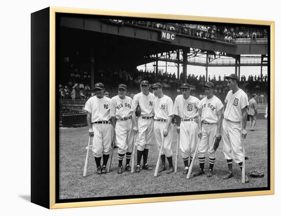 American League Baseball Greats in the Line-Up of the 5th All-Star Game Played on July 7, 1937-null-Framed Stretched Canvas