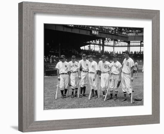 American League Baseball Greats in the Line-Up of the 5th All-Star Game Played on July 7, 1937-null-Framed Premium Photographic Print