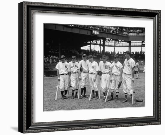 American League Baseball Greats in the Line-Up of the 5th All-Star Game Played on July 7, 1937-null-Framed Premium Photographic Print