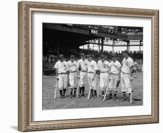 American League Baseball Greats in the Line-Up of the 5th All-Star Game Played on July 7, 1937-null-Framed Photo