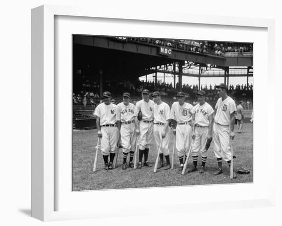 American League Baseball Greats in the Line-Up of the 5th All-Star Game Played on July 7, 1937-null-Framed Photo