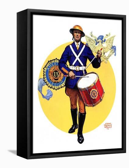 "American Legion Drummer,"October 7, 1933-Edgar Franklin Wittmack-Framed Premier Image Canvas