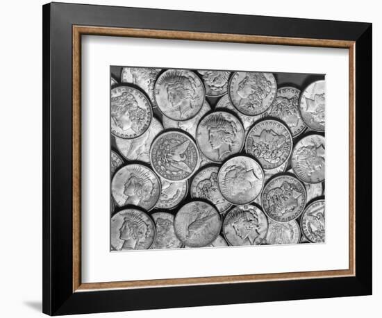 American "Liberty" Silver Dollars-Bettmann-Framed Photographic Print