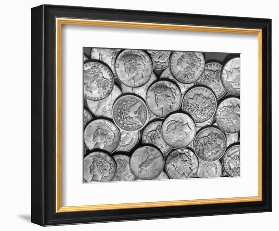 American "Liberty" Silver Dollars-Bettmann-Framed Photographic Print