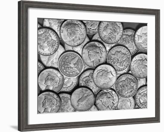 American "Liberty" Silver Dollars-Bettmann-Framed Photographic Print